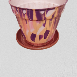 Саксия  шарена с чинийка 1